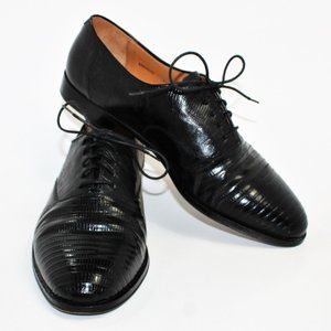 Mezlan Pegaso Black Lizard Skin Exotic Oxfords Men